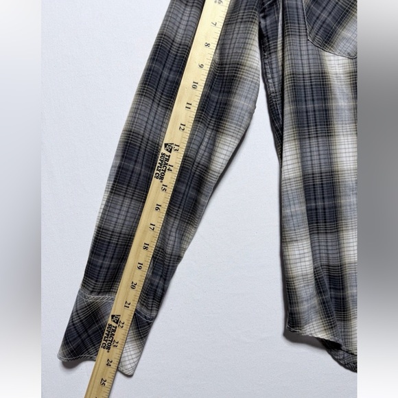 Banana Republic Men’s Slim Fit Pearl Snap Western Y2K 2007 Plaid Shirt Sz Small - Picture 8 of 9